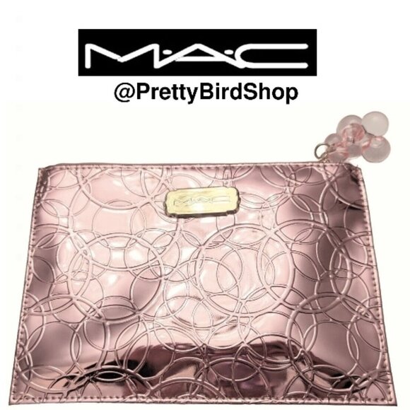 Last one! MAC clutch pink metallic makeup case bag NEW envelope Limited Edition - Picture 1 of 6